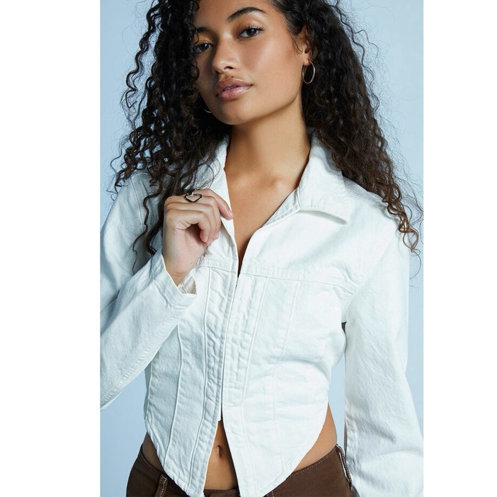 PacSun Cropped Denim Corset Jacket